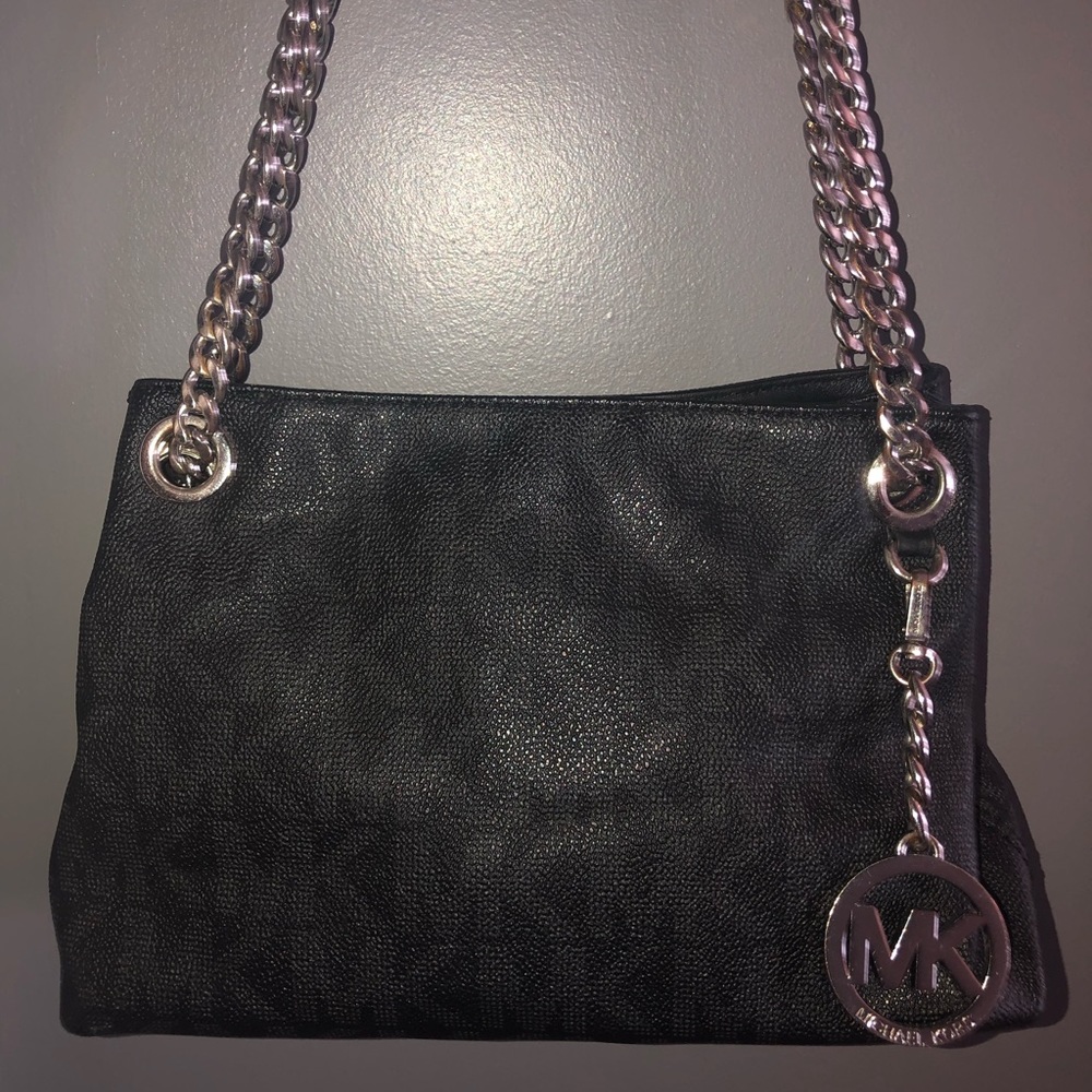 Black and Silver Michael Kors purse